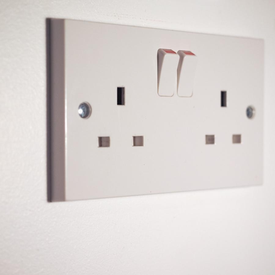 Supply and install white plastic double socket